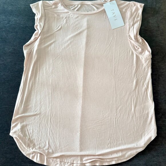 NWT Tavi Cap Sleeve Muscle Tee, L, Soft Blush - Picture 3 of 5
